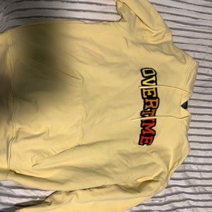 Large yellow overtime hoodie.